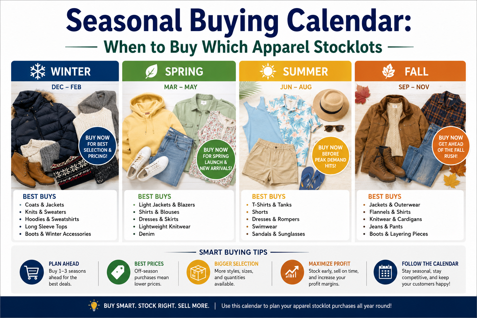Seasonal Buying Calendar: When to Buy Which Apparel Stocklots